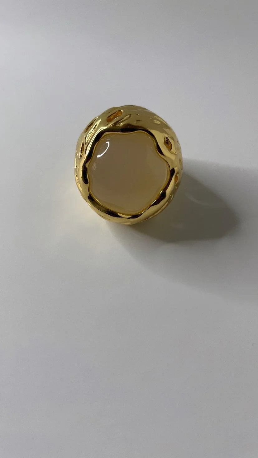 Treyvonne Gold Translucent Gem Glam Ring