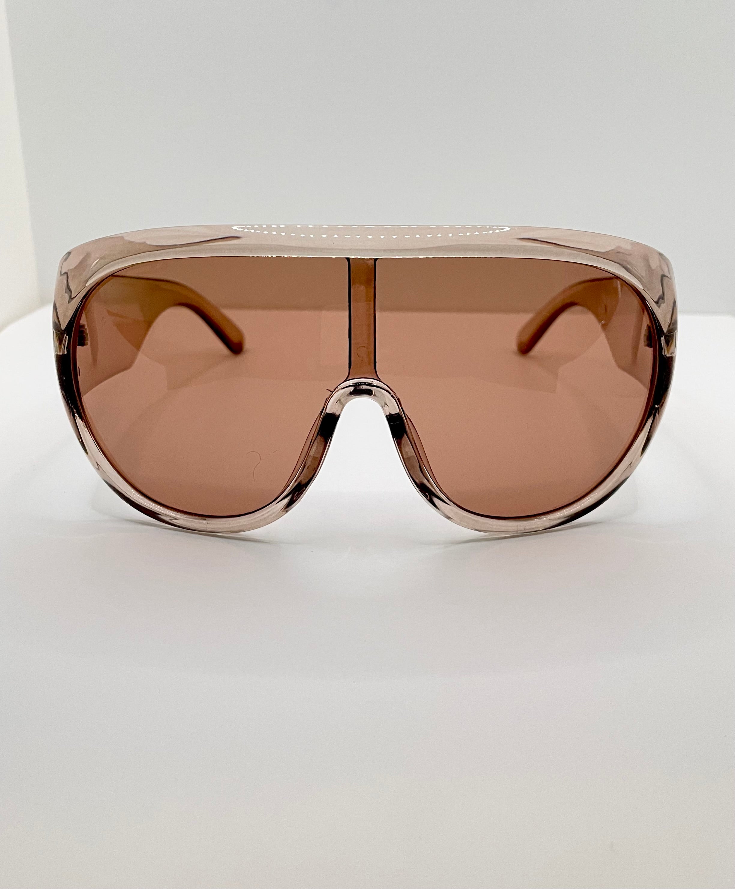 Zintle Oversized Transparent Tea Aviator Sunglasses