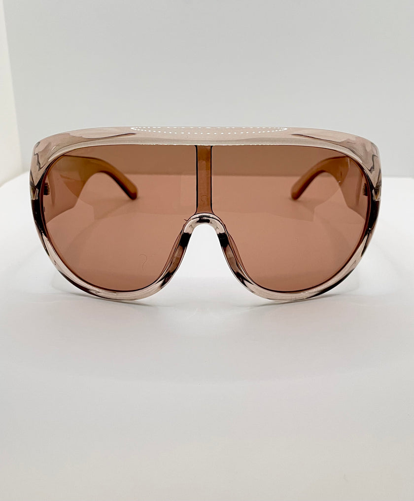 Zintle Oversized Transparent Tea Aviator Sunglasses