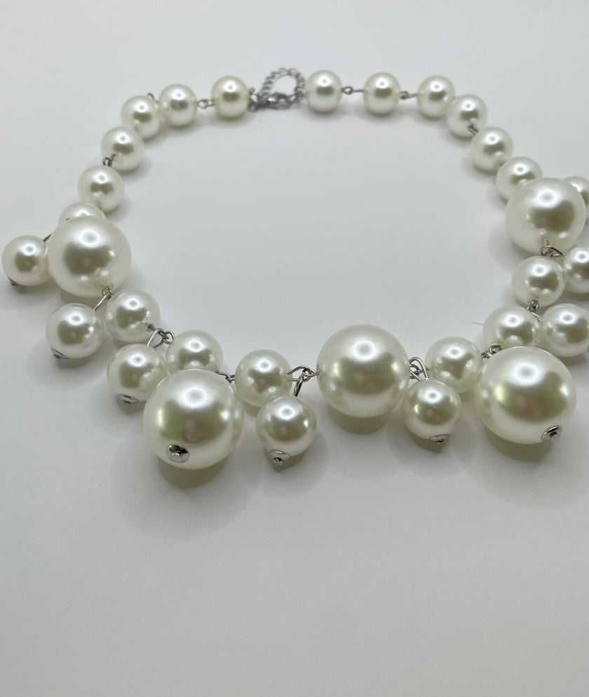 Keke Asymmetrical Pearl Statement Necklace