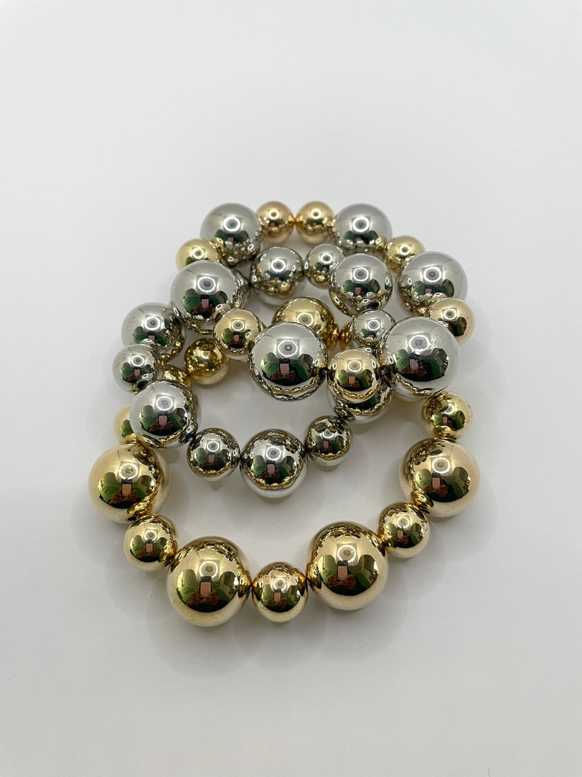 Razee Mixed Metal Bead Bracelet Set