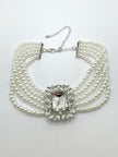 Leila Glamorous Crystal & Pearl Necklace