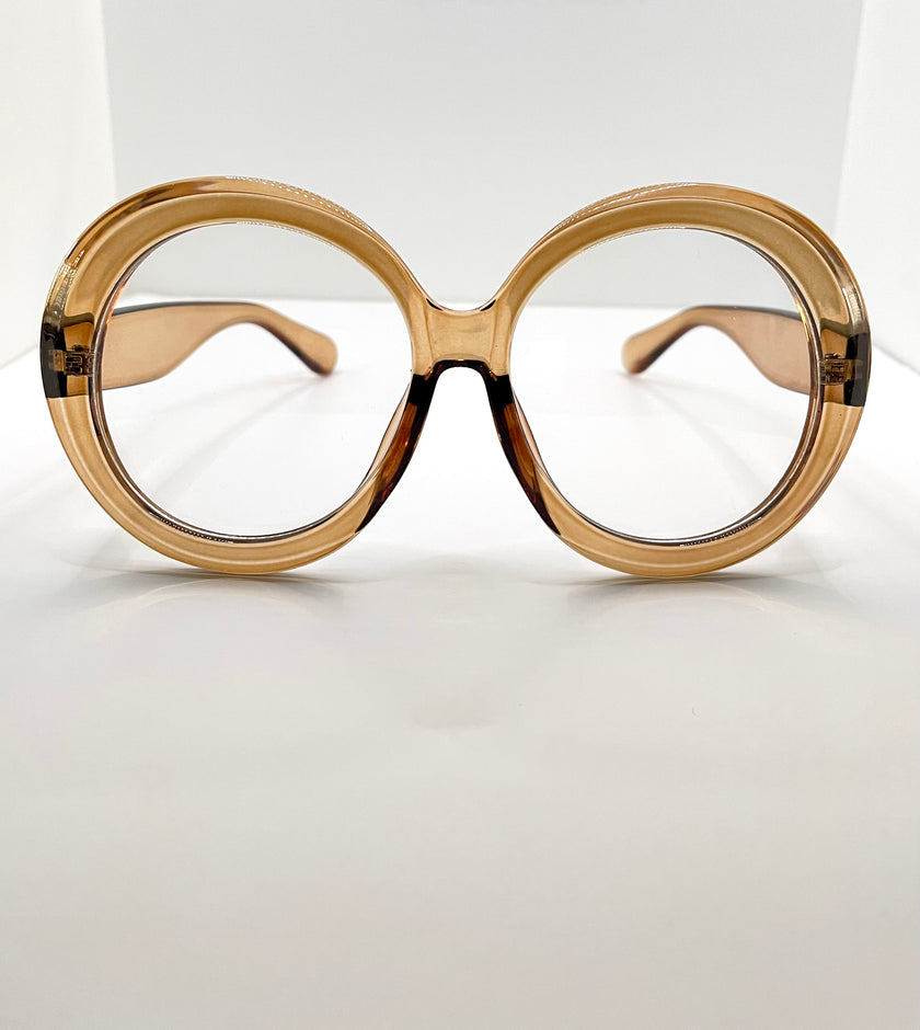 Ayanda Oversized Brown Transparent Lens Glasses