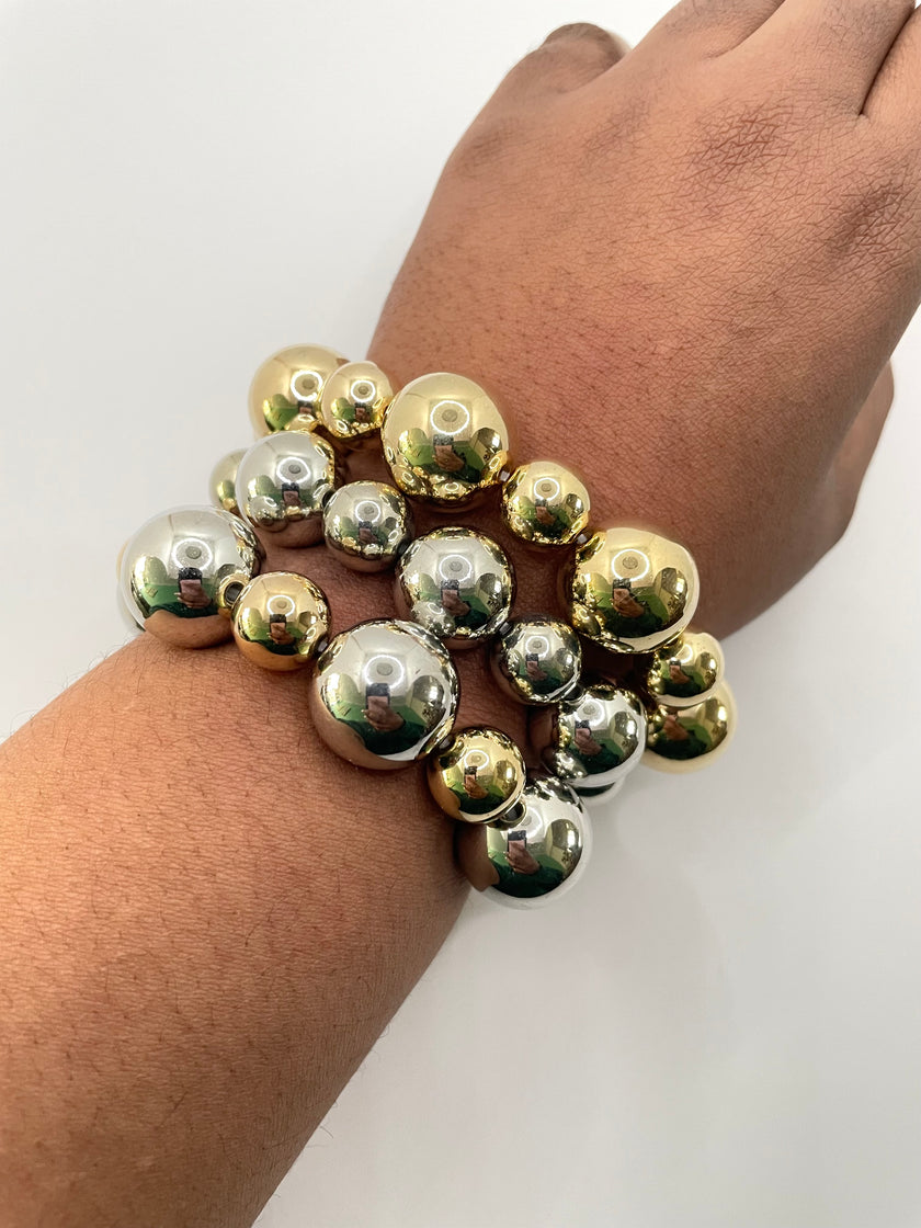 Razee Mixed Metal Bead Bracelet Set