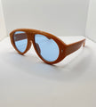 Lele Orange Aviator Blue Lens Sunglasses