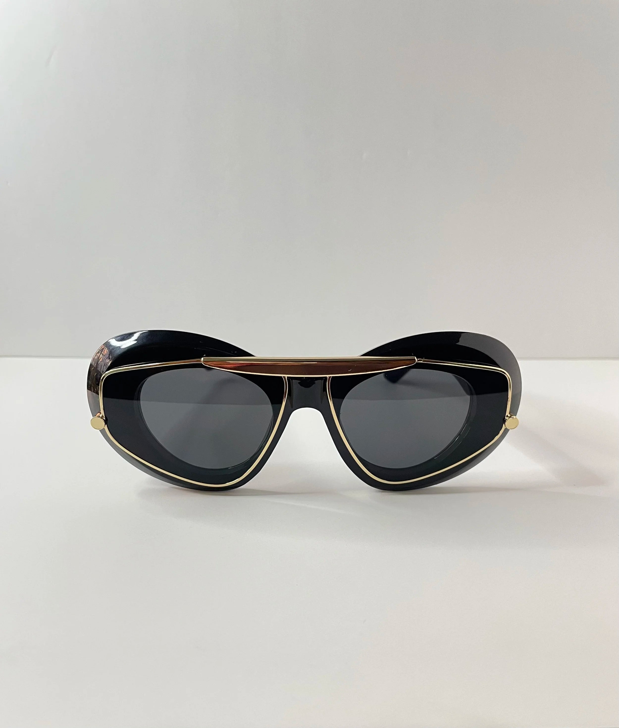 Yols Black & Gold Double Aviator Frame Sunglasses
