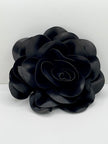 Cebo Oversized Black Blooming Rose Brooch