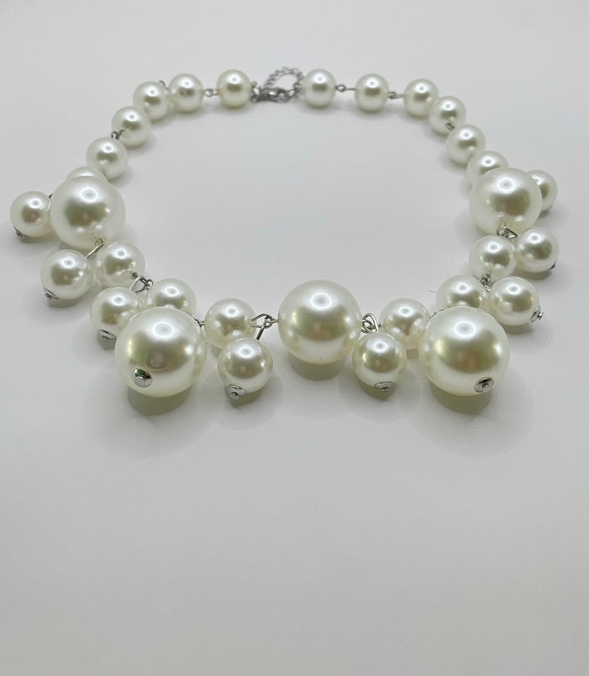 Keke Asymmetrical Pearl Statement Necklace