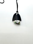 Hitekani Unique Black Leather & Silver Pendant Necklace
