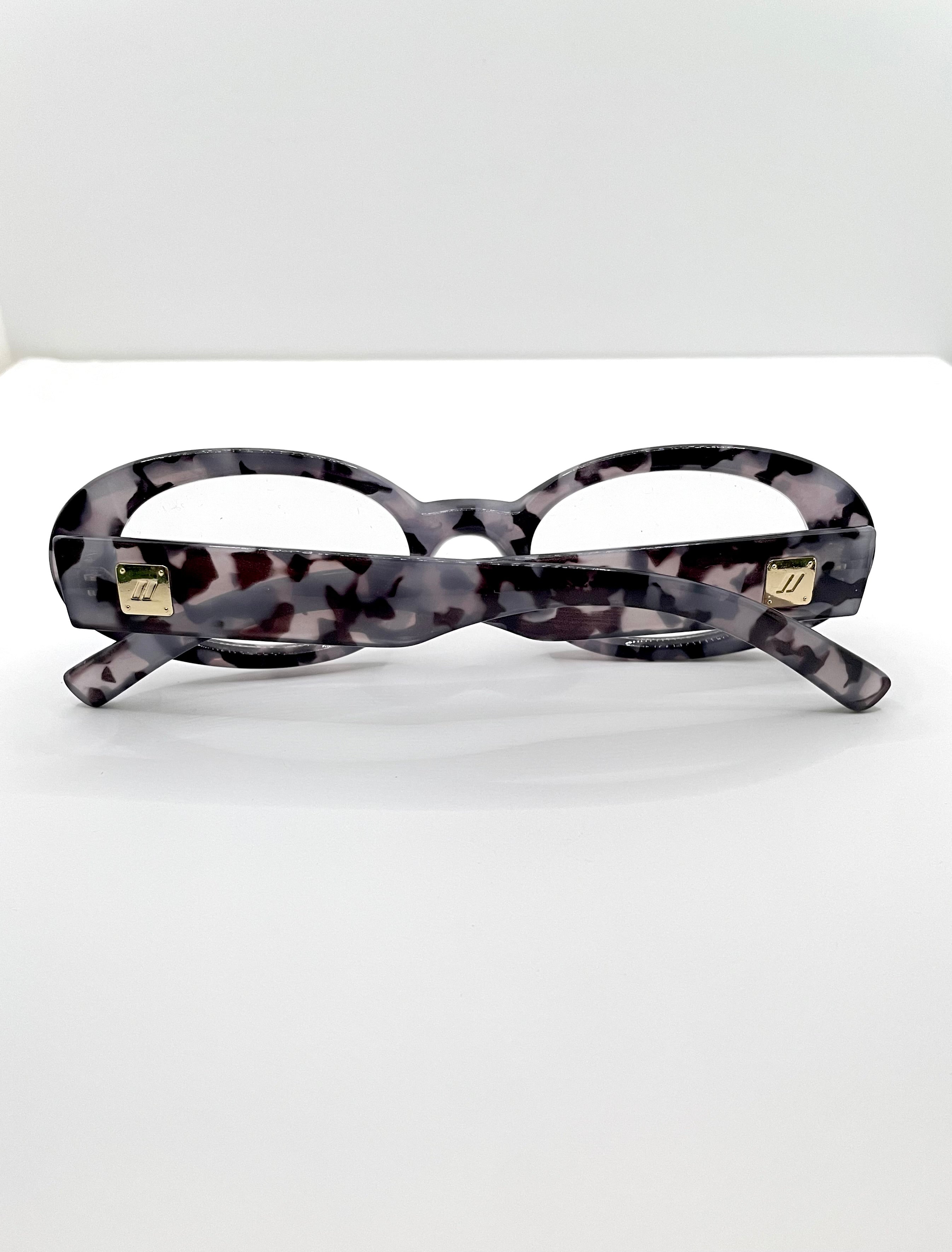 Catherine Leopard Print Transparent Lens Glasses