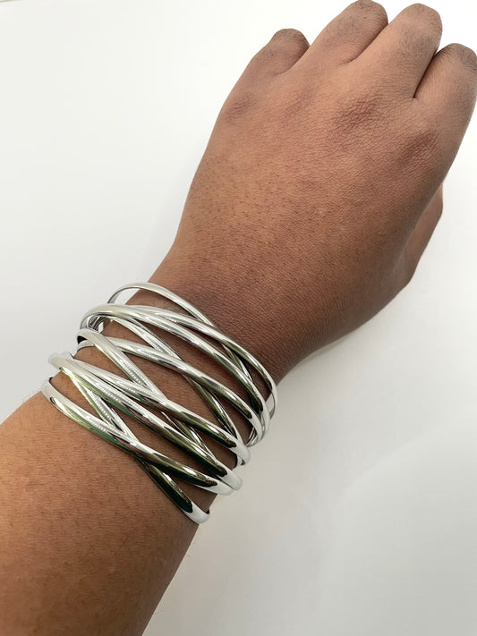 Yandz Silver Multi-Thread Wrist Cuff