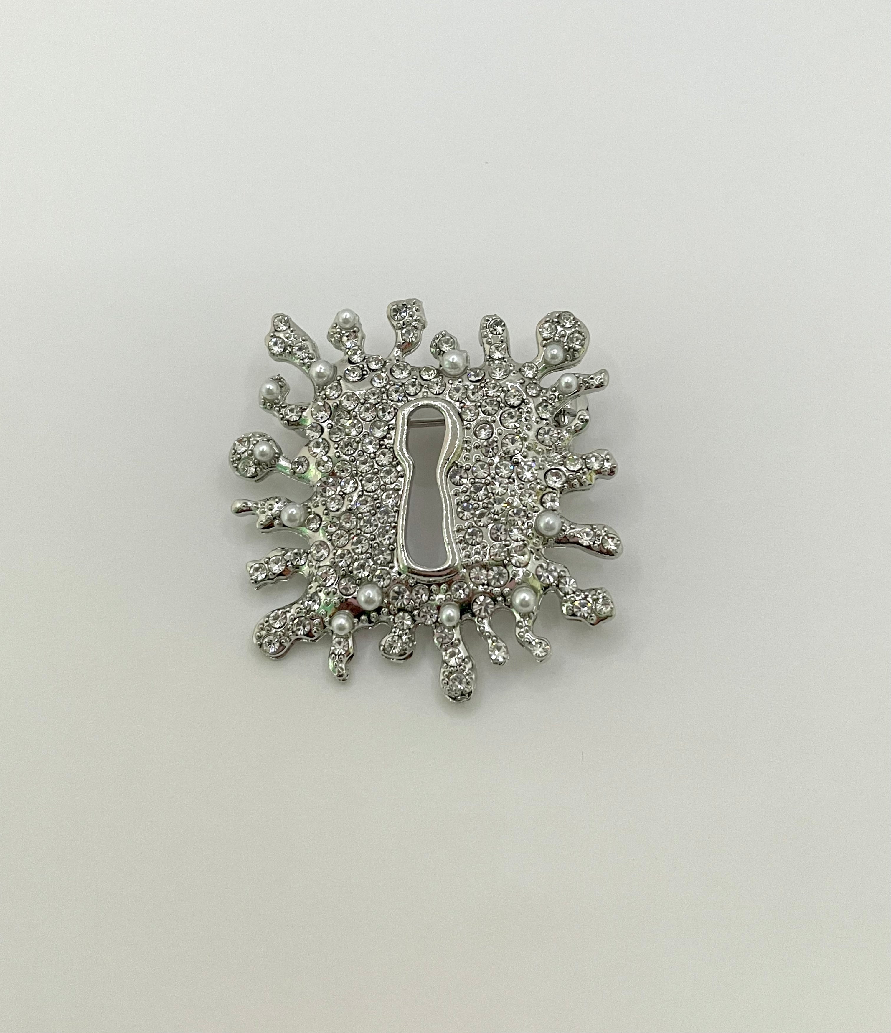 Catherine Embellished Square Key Brooch