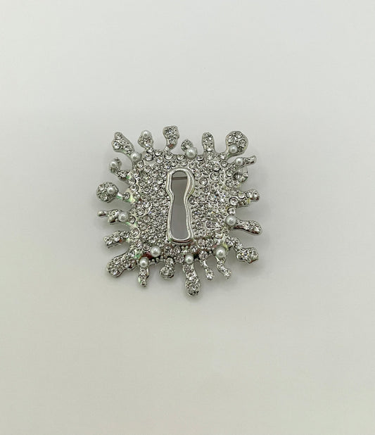 Catherine Embellished Square Key Brooch