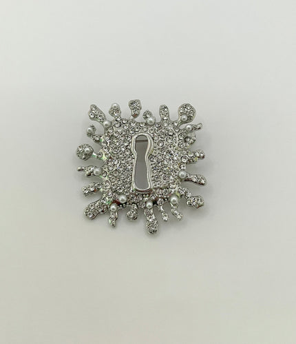 Catherine Embellished Square Key Brooch