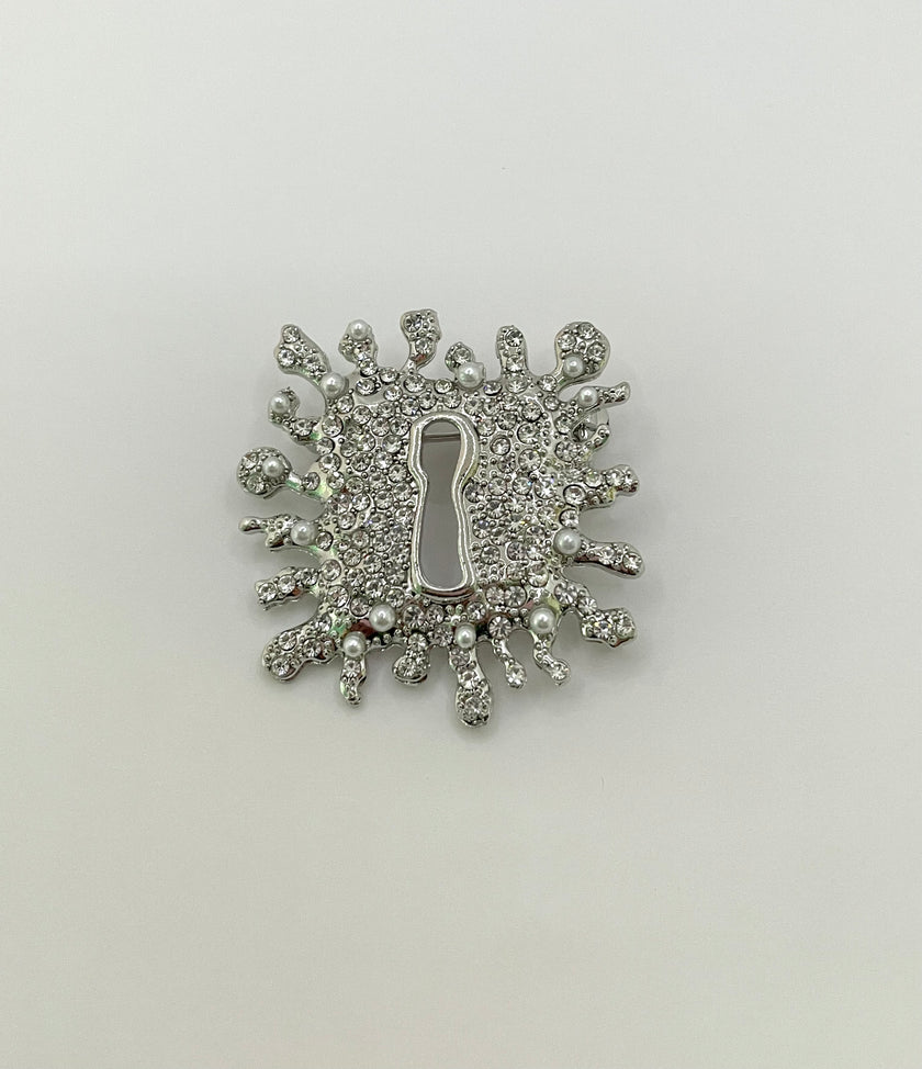 Catherine Embellished Square Key Brooch