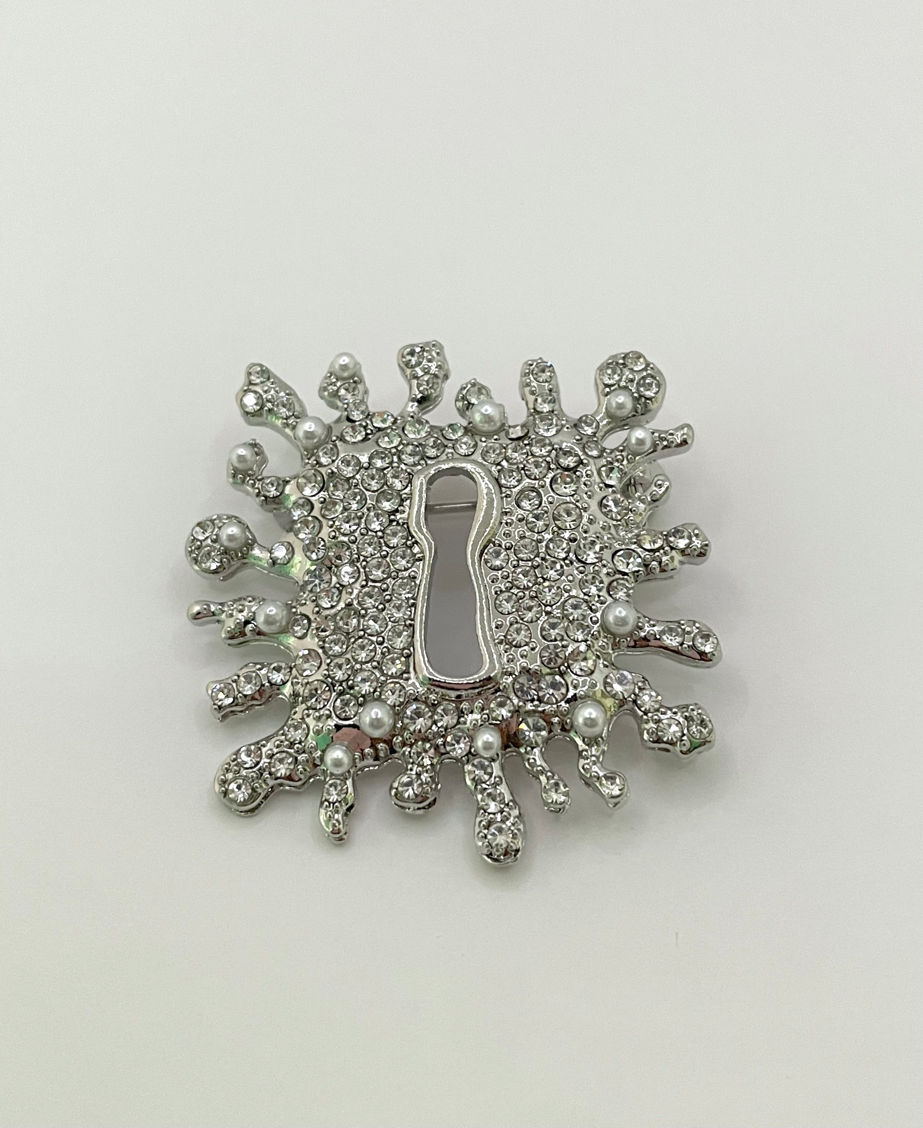 Catherine Embellished Square Key Brooch