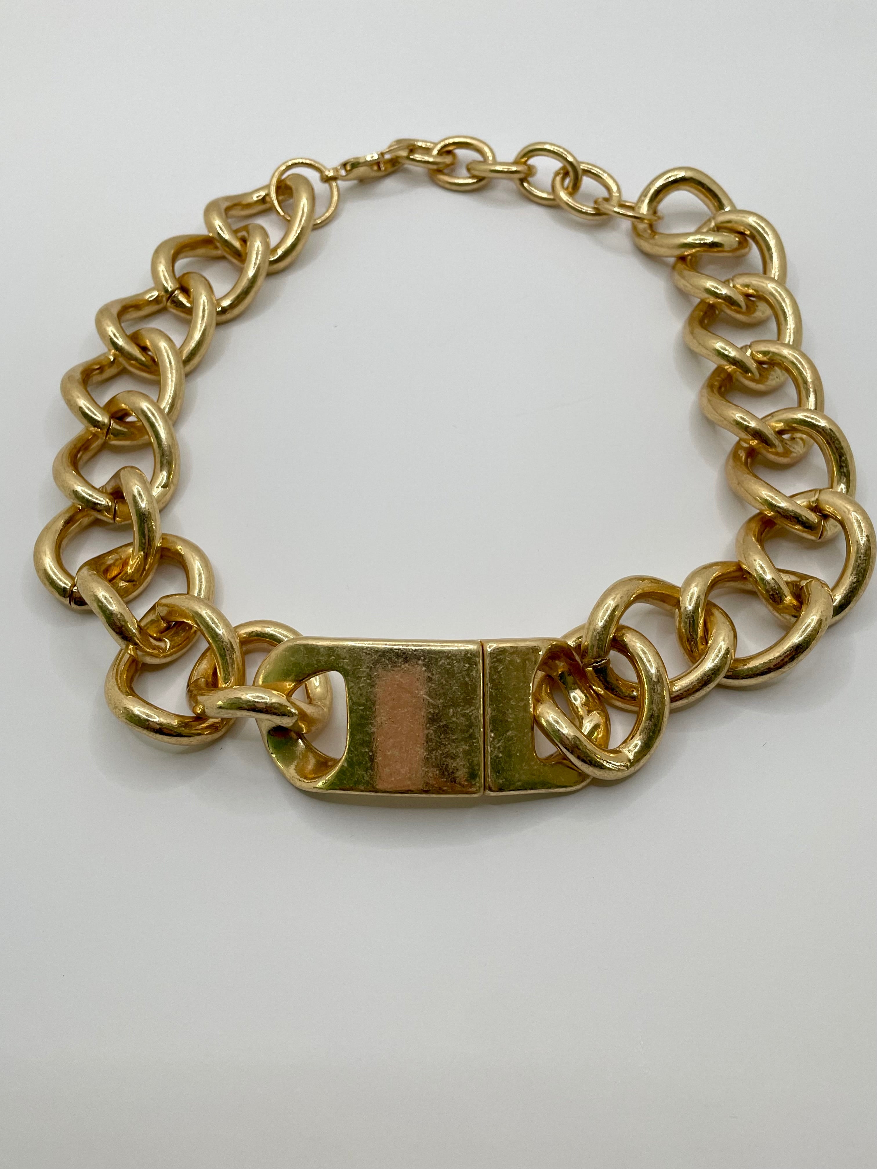 Asanda Vintage Gold Chunky Chain Choker Necklace