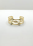 Nandipha Triple Thread Gold & Pearl Cuff