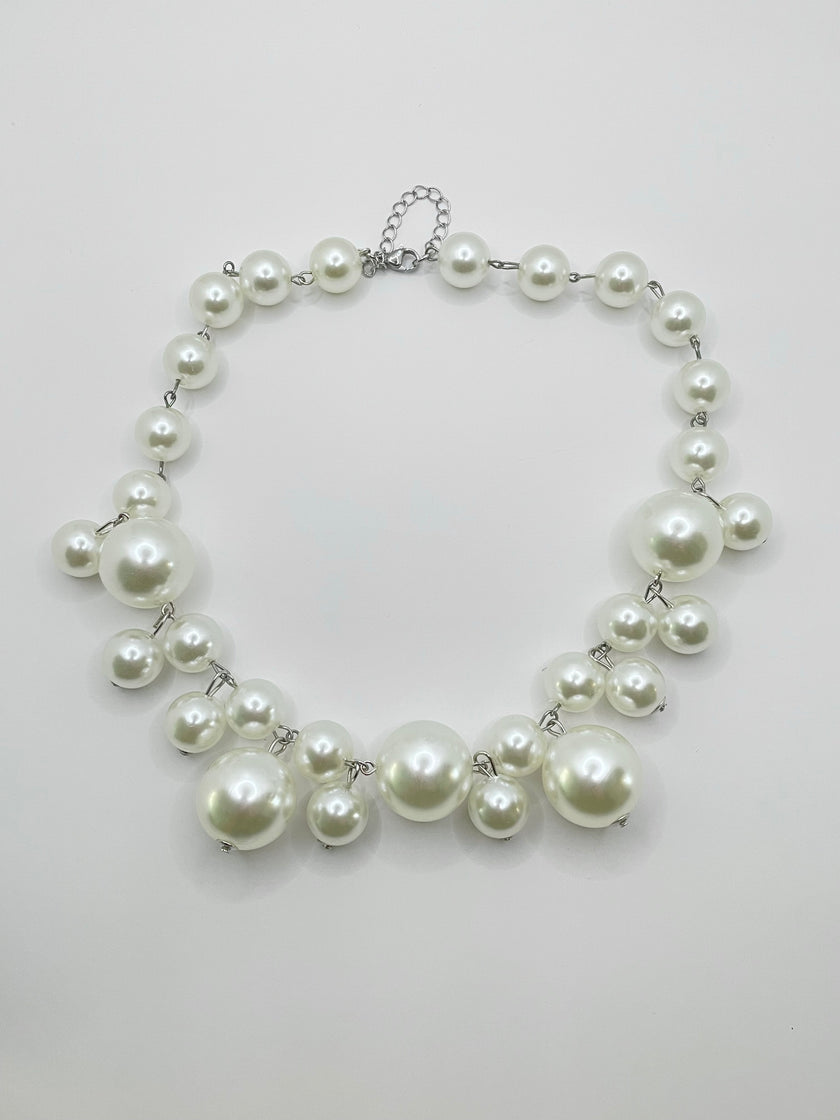Keke Asymmetrical Pearl Statement Necklace