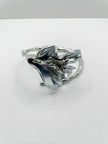 Lerato Silver & White Hand Painted Flower Wrist Cuff