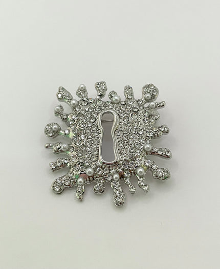 Catherine Embellished Square Key Brooch