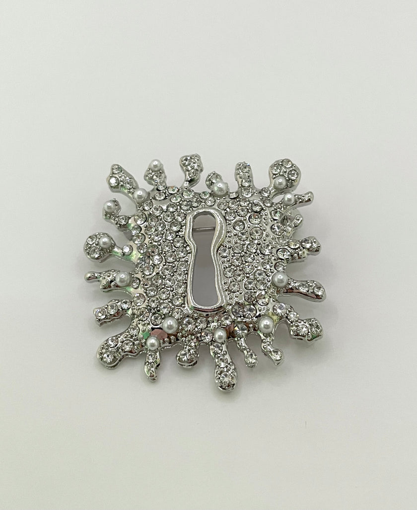 Catherine Embellished Square Key Brooch