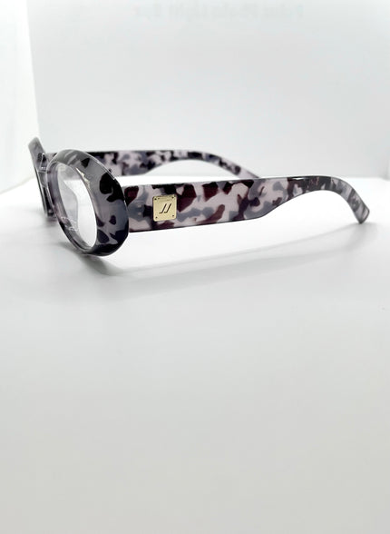Catherine Leopard Print Transparent Lens Glasses