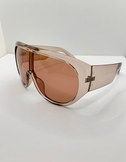 Zintle Oversized Transparent Tea Aviator Sunglasses