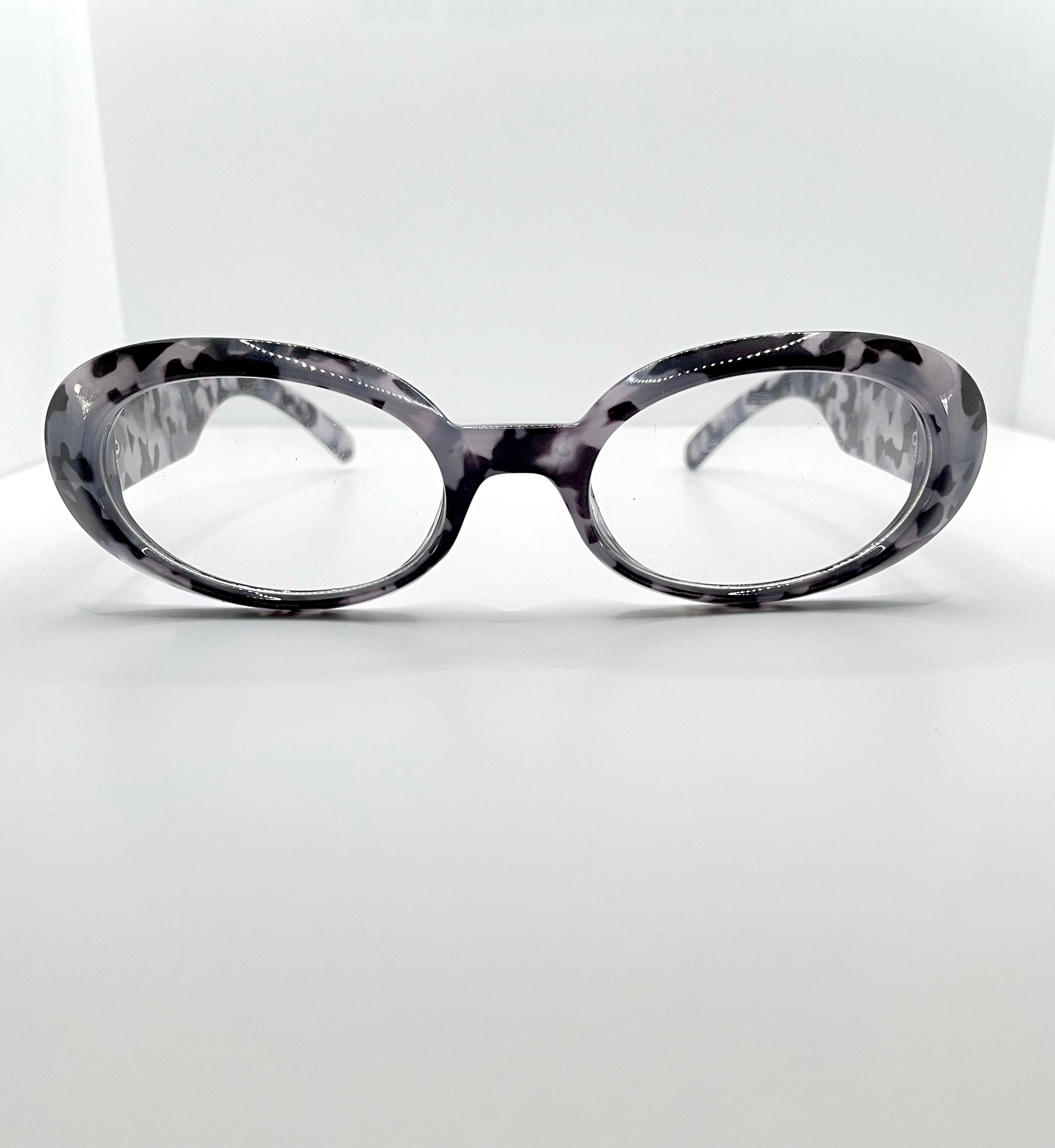 Catherine Leopard Print Transparent Lens Glasses
