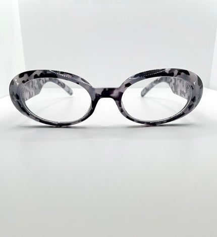 Catherine Leopard Print Transparent Lens Glasses