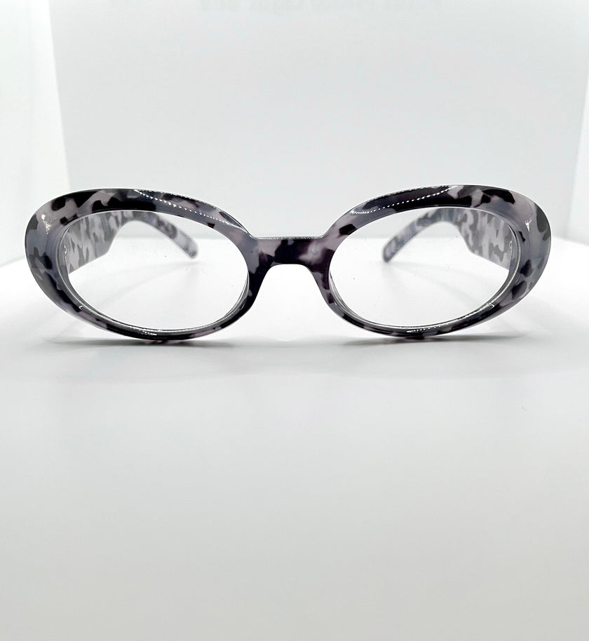 Catherine Leopard Print Transparent Lens Glasses