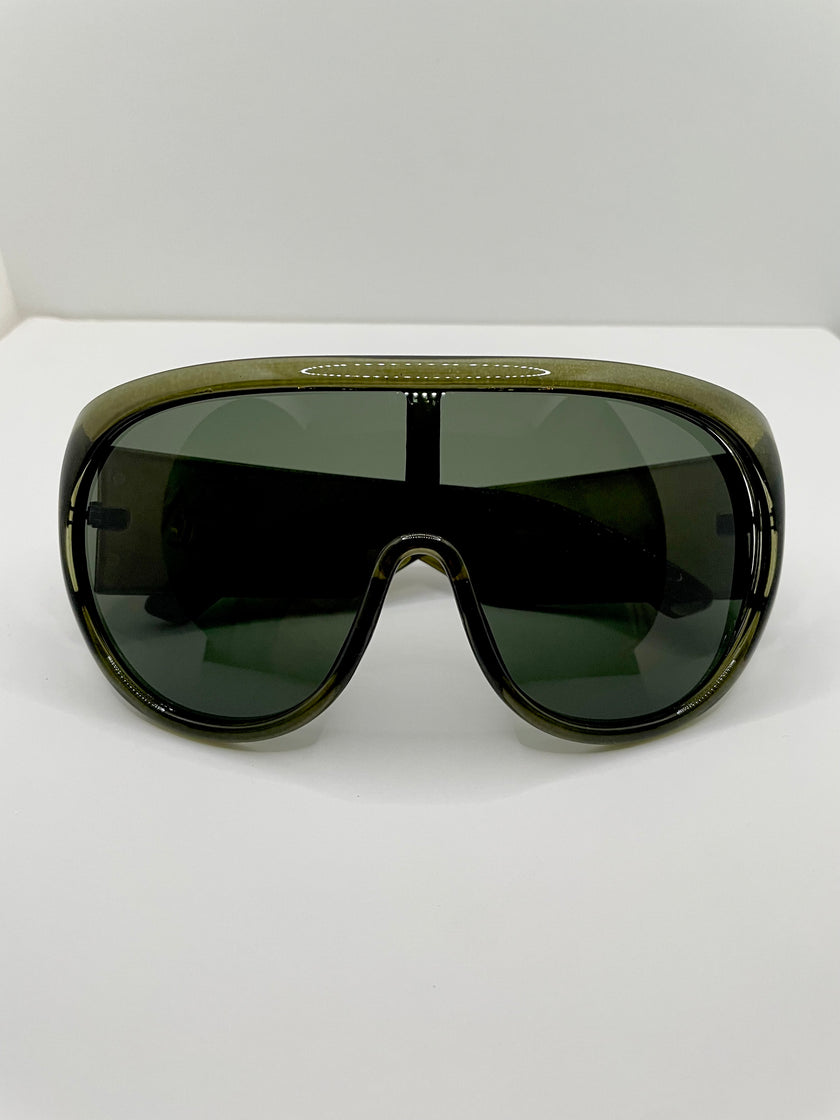Zintle Oversized Dark Green Aviator Sunglasses