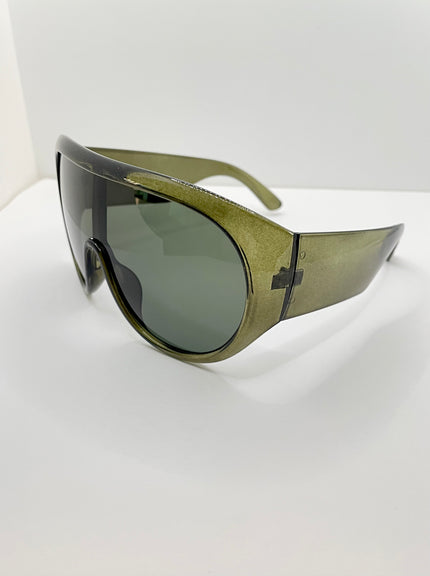 Zintle Oversized Dark Green Aviator Sunglasses