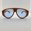 Lele Orange Aviator Blue Lens Sunglasses