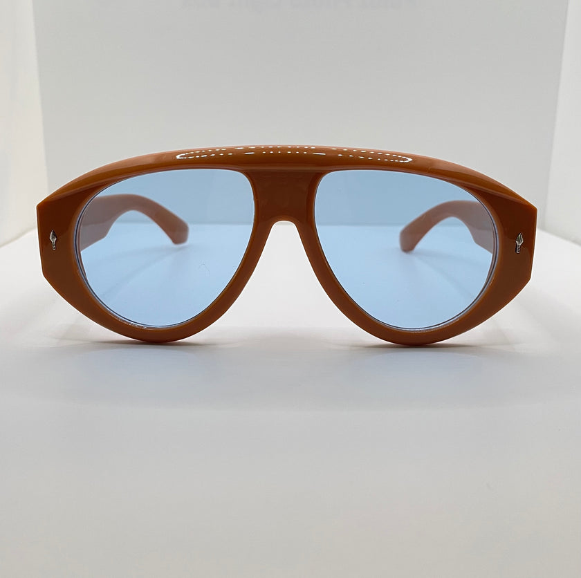 Lele Orange Aviator Blue Lens Sunglasses