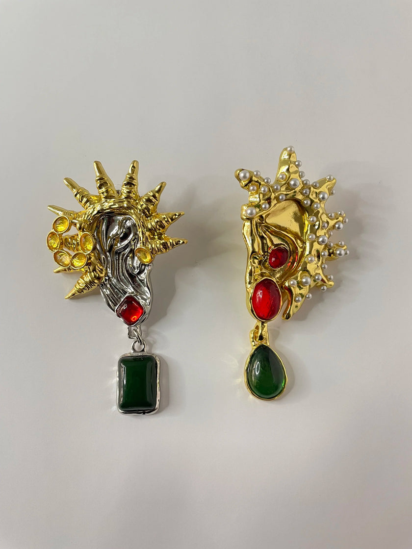 Tshego Embellished Multicoloured Drop Earrings