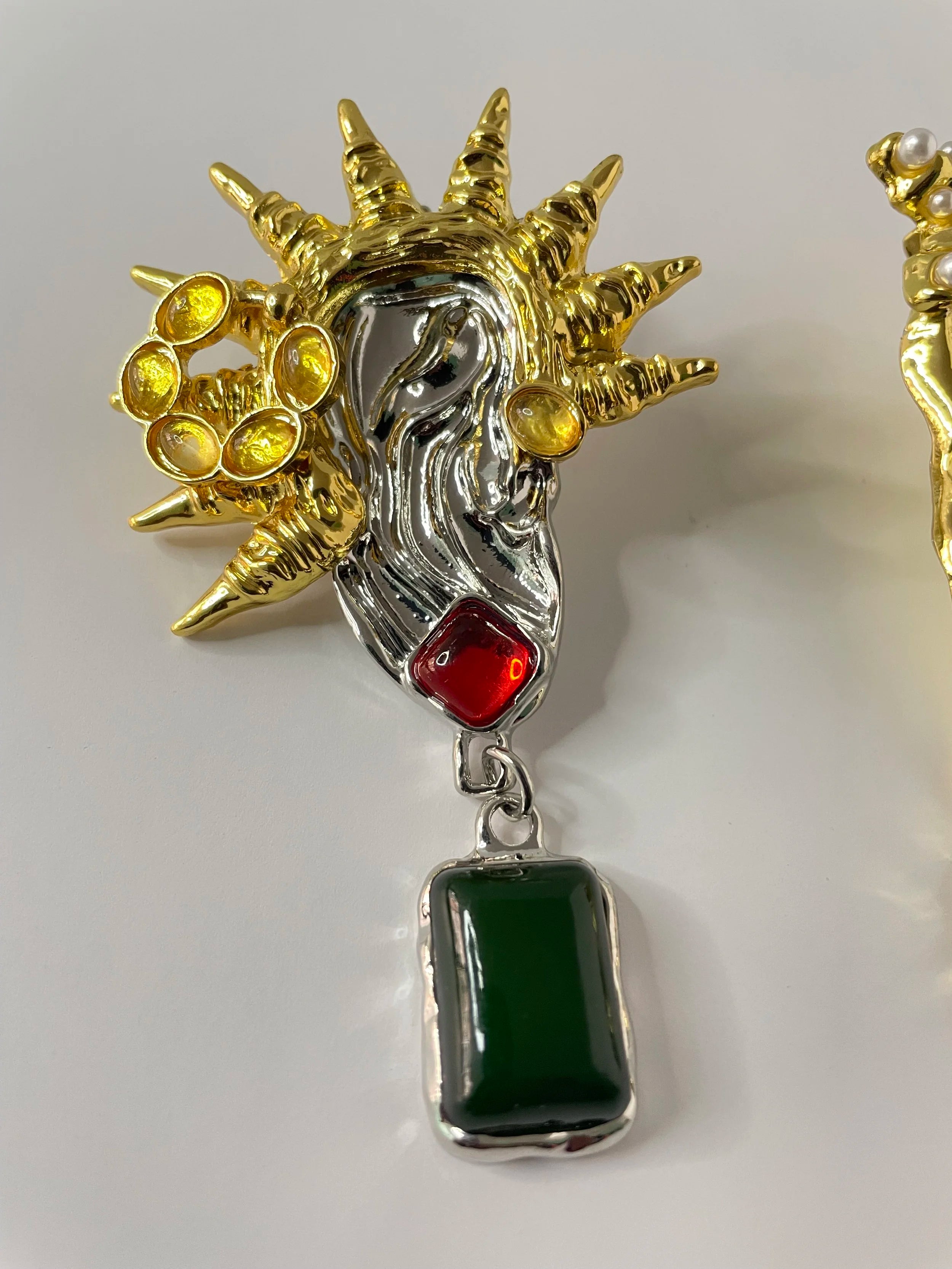 Tshego Embellished Multicoloured Drop Earrings