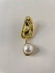 Lunathi Gold & Pearl Baroque Drop Earrings