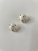 Nontu White Embellished Oval Clip On  Earrings