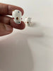 Nontu White Embellished Oval Clip On  Earrings