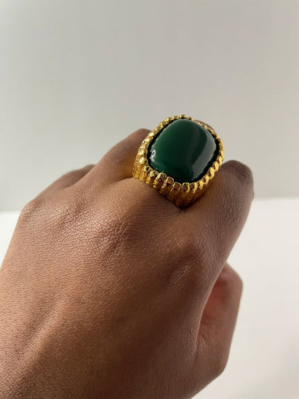 Babelwe Green & Gold Statement Cocktail Ring