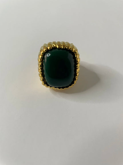 Babelwe Green & Gold Statement Cocktail Ring