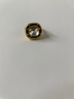 Sanelisiwe Gold Cocktail Ring With Clear Crystal