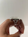 Lungile Silver Statement Ring With Clear Crystal