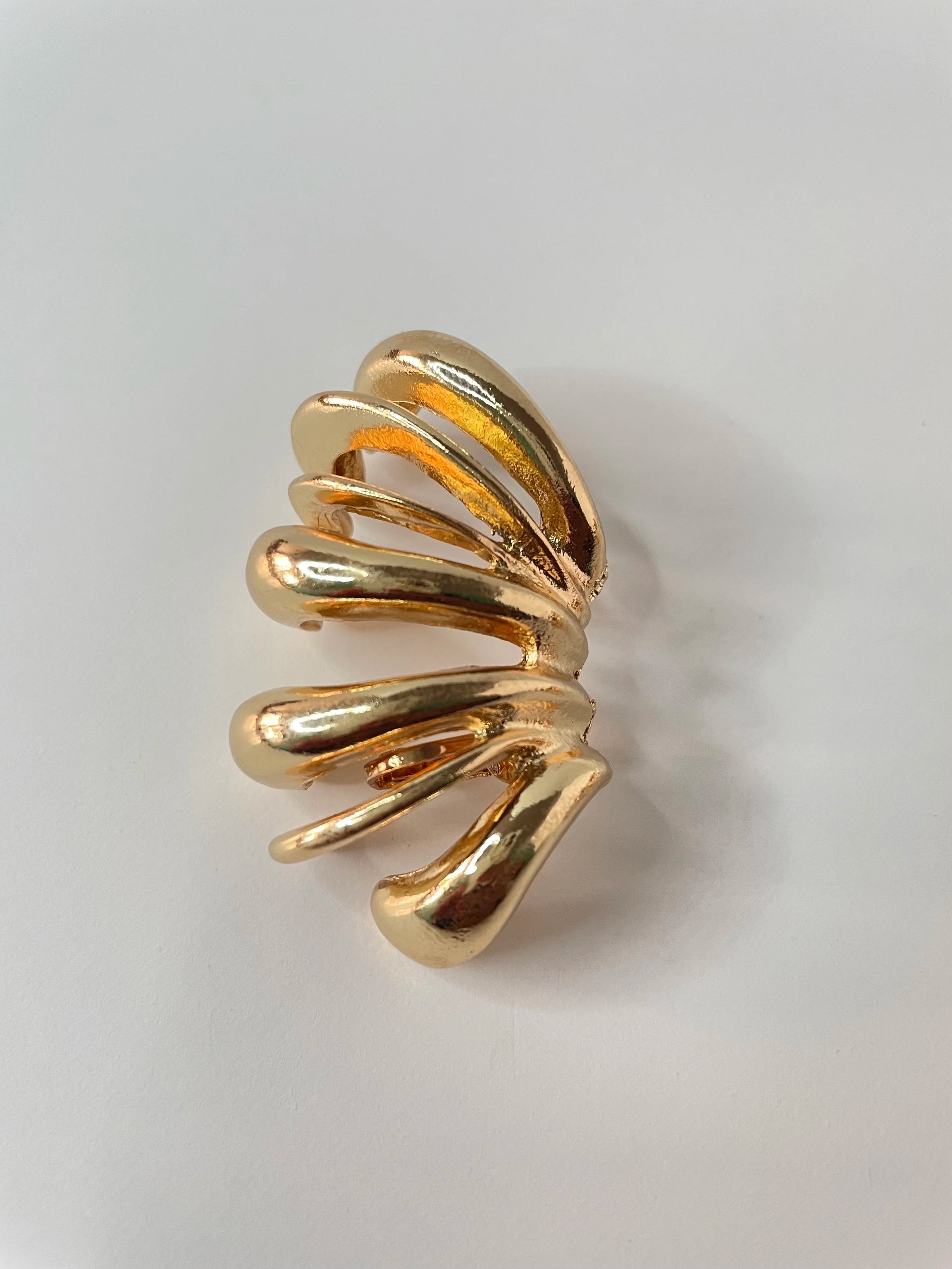 Briska Gold Threaded Wing Ear Cuff Earring