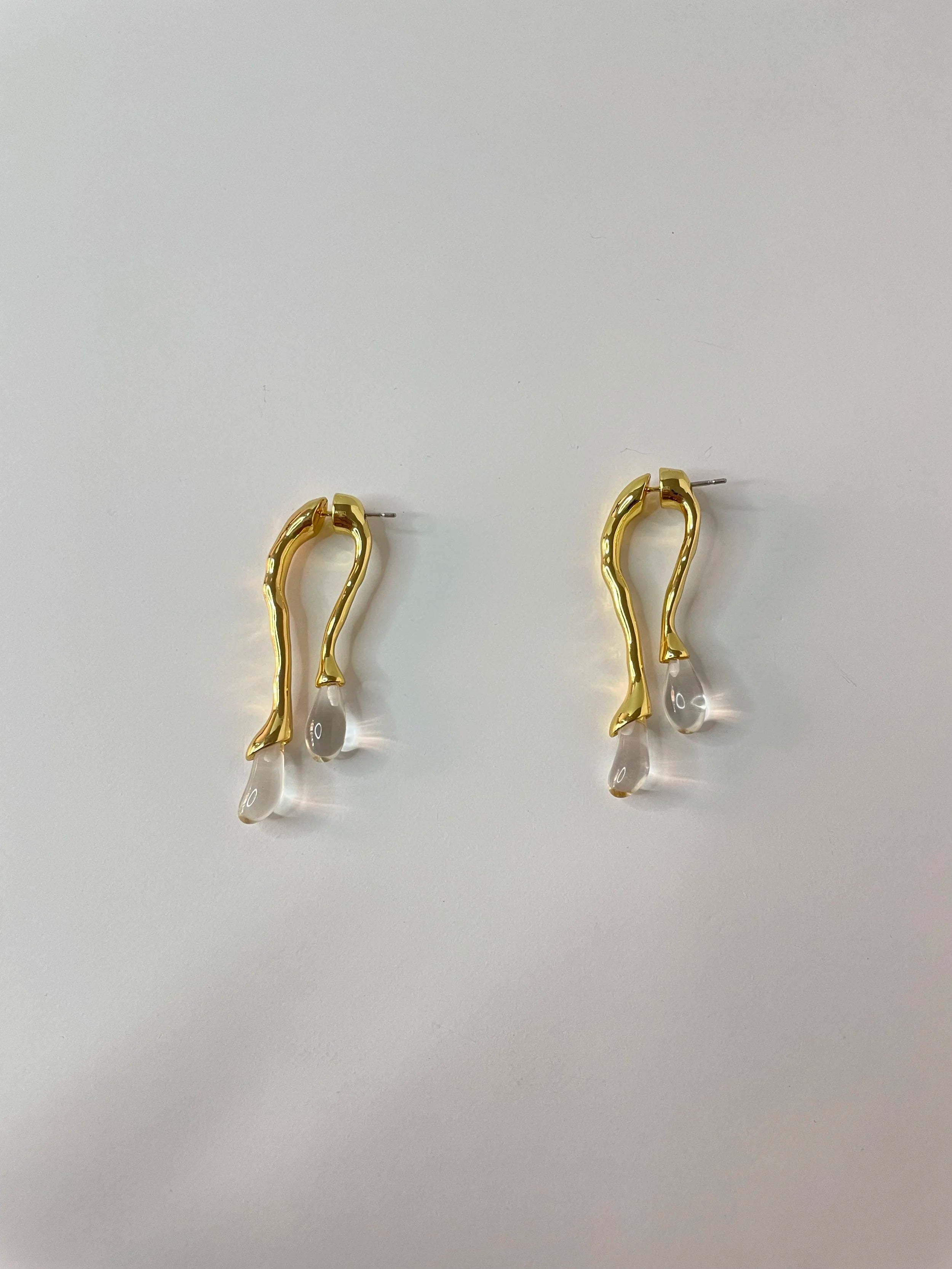 Vuyelwa Cocktail Gold & Clear Resin Earrings