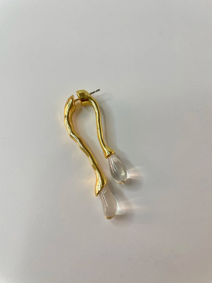 Vuyelwa Cocktail Gold & Clear Resin Earrings