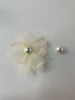 Bibi Cream Fabric & Pearl Oversized Earrings