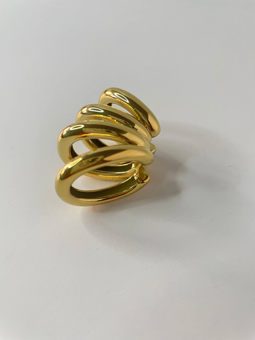 Kutlwano Gold Triple Thread Oversized Ear Cuff