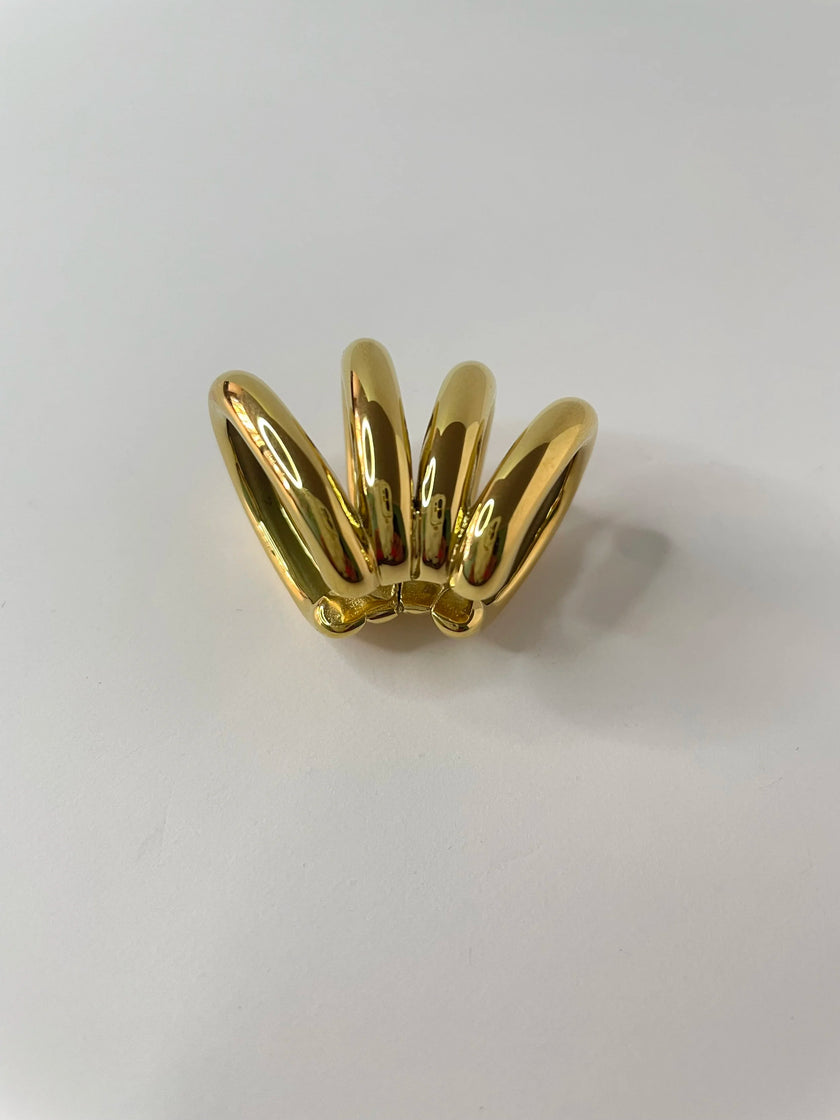 Kutlwano Gold Triple Thread Oversized Ear Cuff